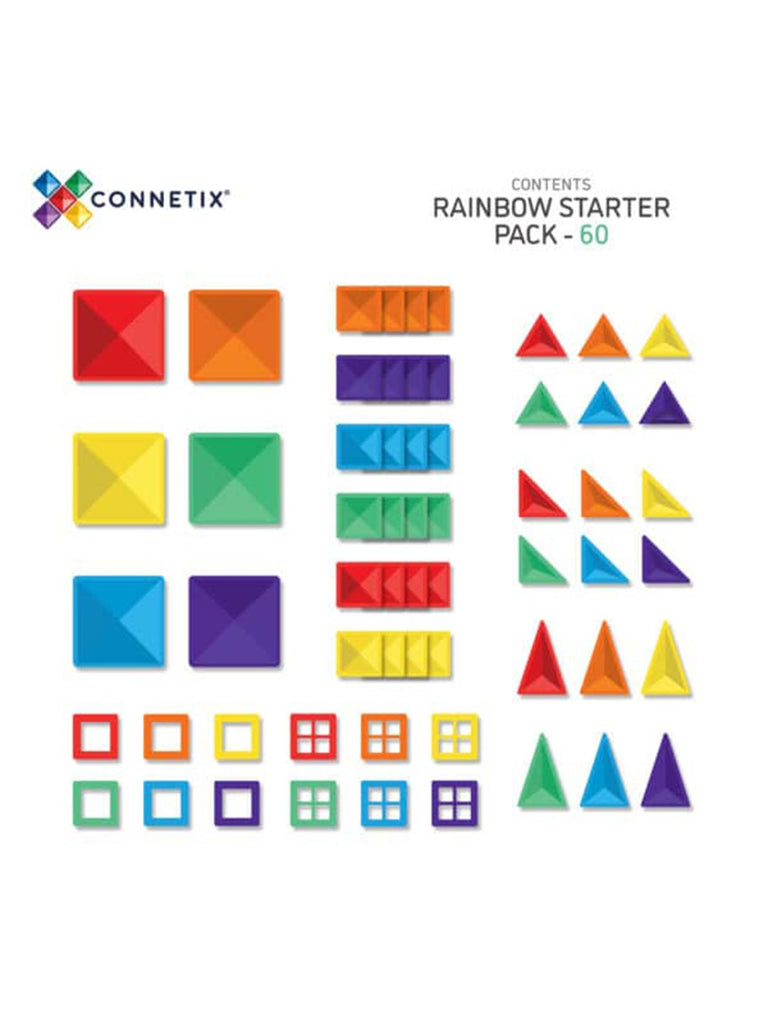 Connetix Magnetic Tiles - 60pc Starter Pack
