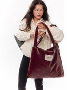 Studio Noos vegan leather mom bag, Studio Noos vegannahast mom kott, Burgundy, all-groups