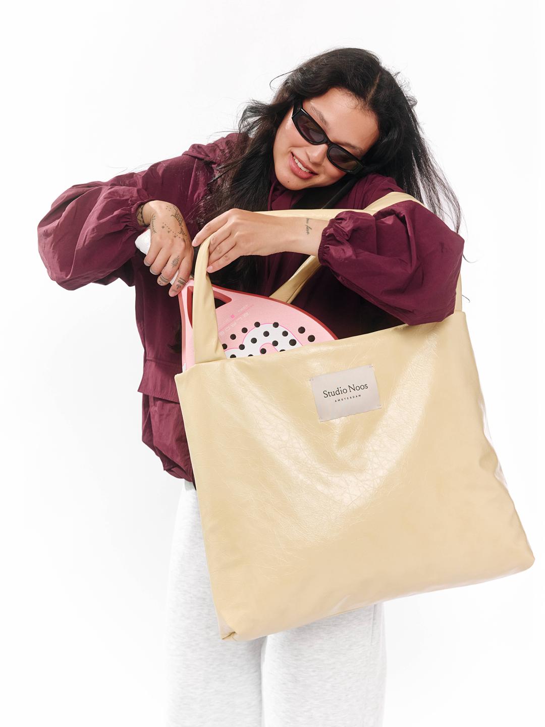 Studio Noos vegan leather mom bag, Studio Noos vegannahast mom kott, Butter Yellow, all-groups