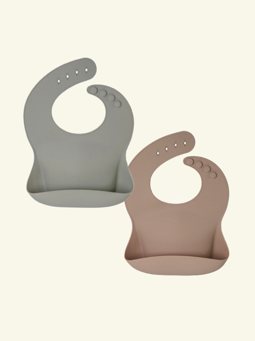 Atelier Keen Silicone Bib 2-pack, Atelier Keen silikoonist põll, pudipõll, 2-pakk, Greige / Nude