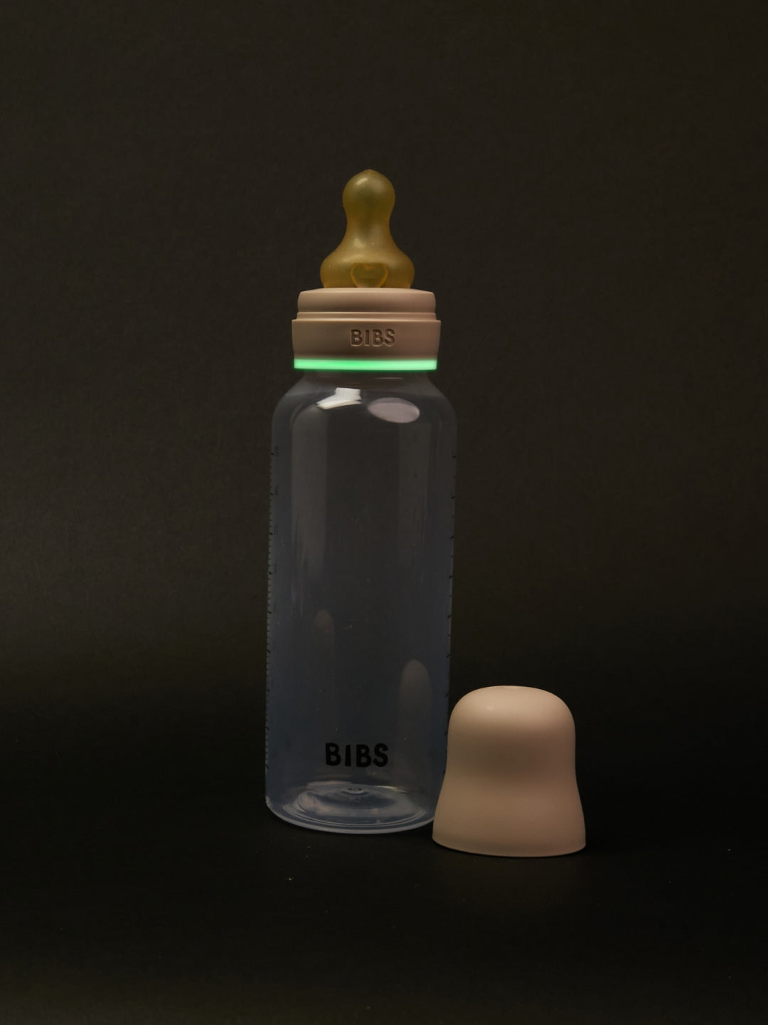 BIBS baby plastic bottle glow, BIBS pimedas helendav lutipudel, BPA-vaba plastik