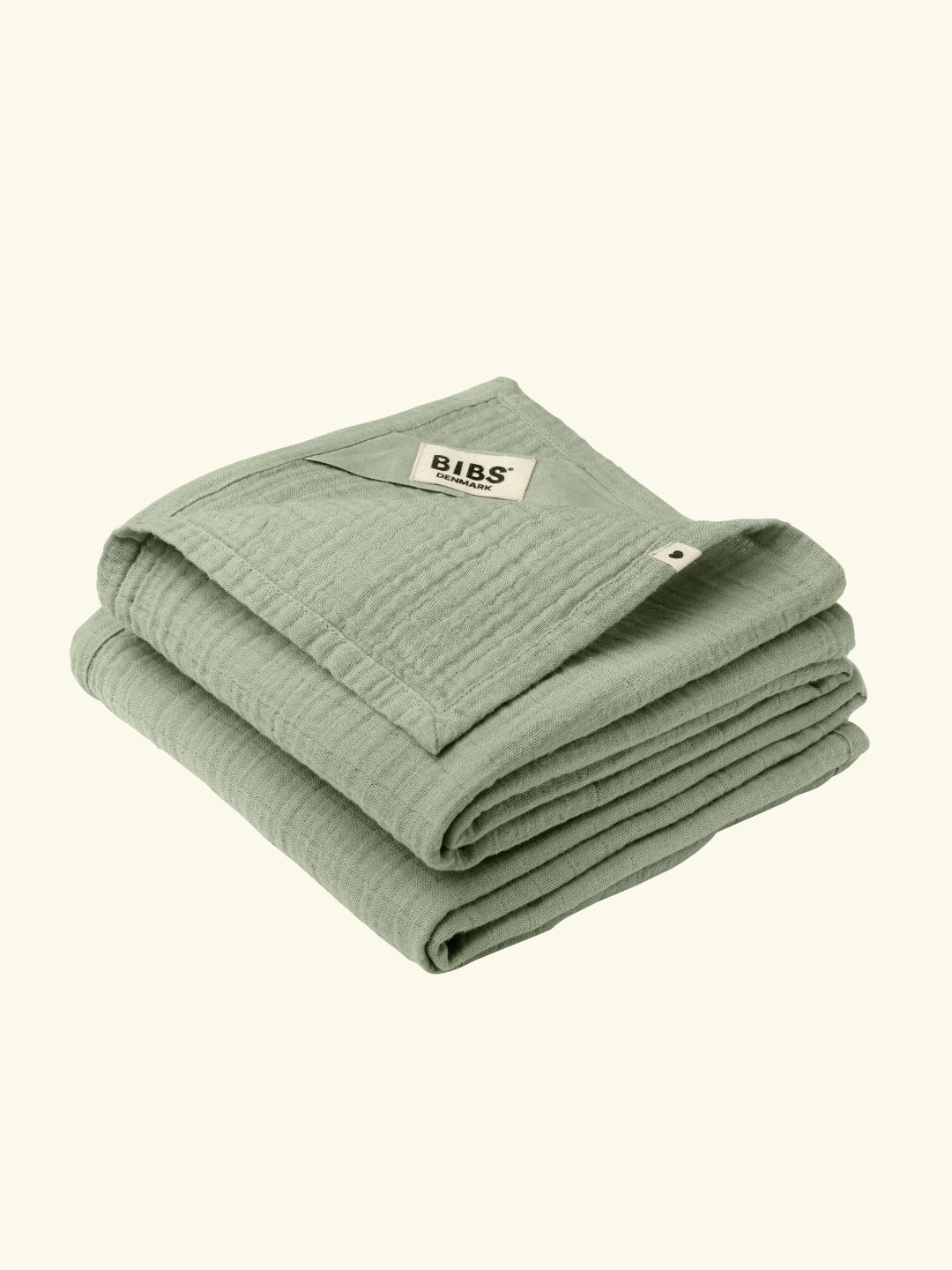 Bibs muslin cloth 2-pack, Sage, Bibs musliinist tekk, lapp, 2-pakk, roheline