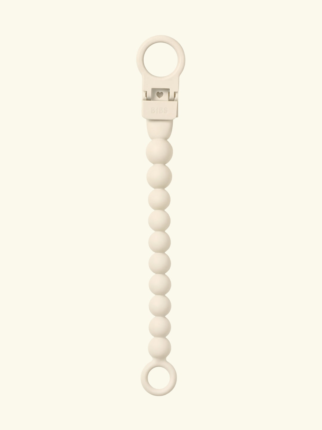 BIBS pacifier clip beaded, BIBS lutikett helmestega, pärlitega, ivory