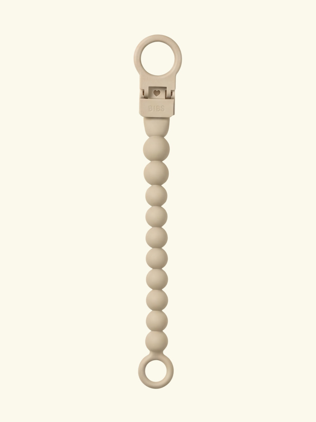 BIBS pacifier clip beaded, BIBS lutikett helmestega, pärlitega, vanilla