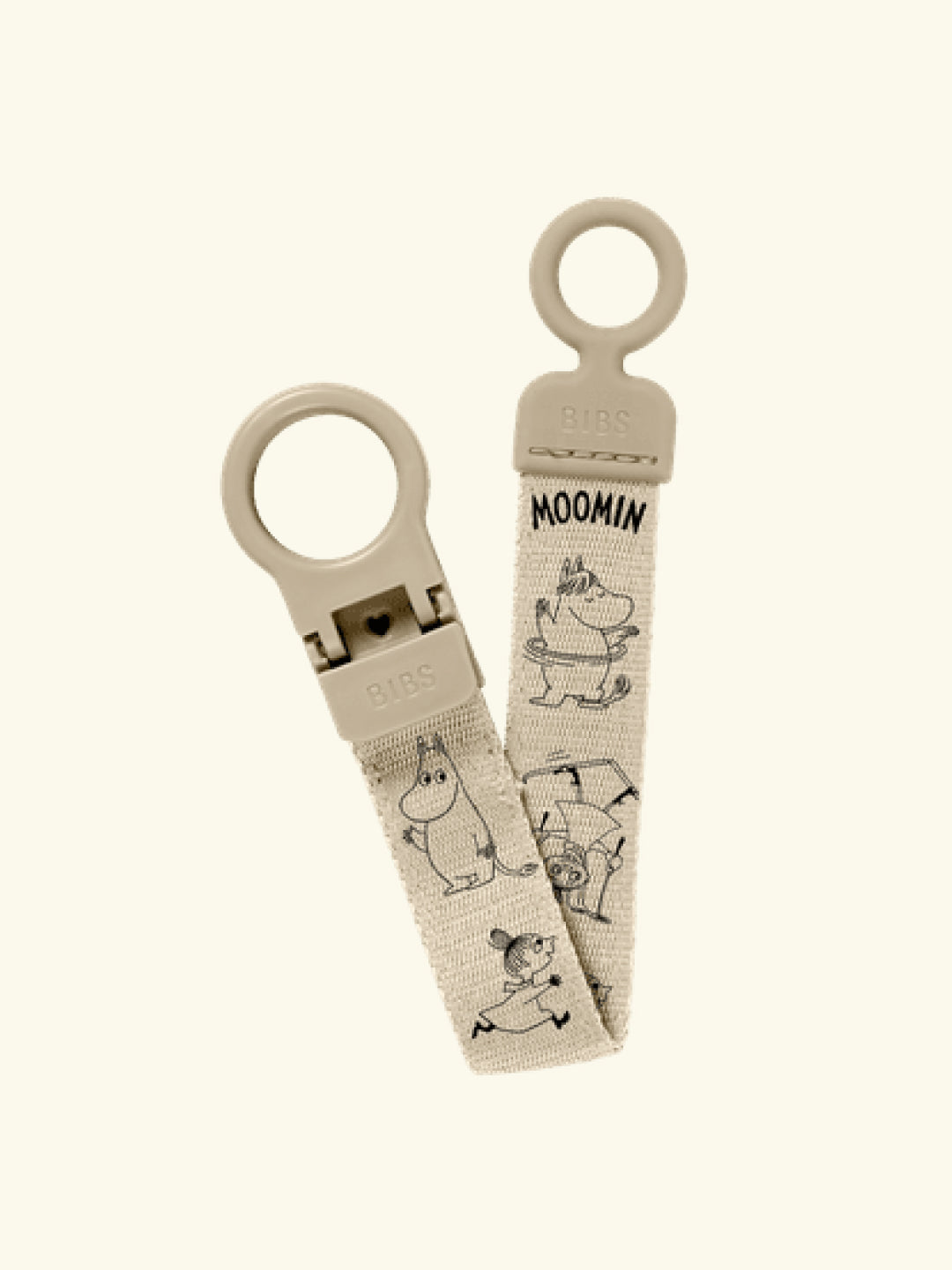 BIBS x MOOMIN pacifier loop clip, BIBS X MUUMI kollektsioon lutikett, Vanilla