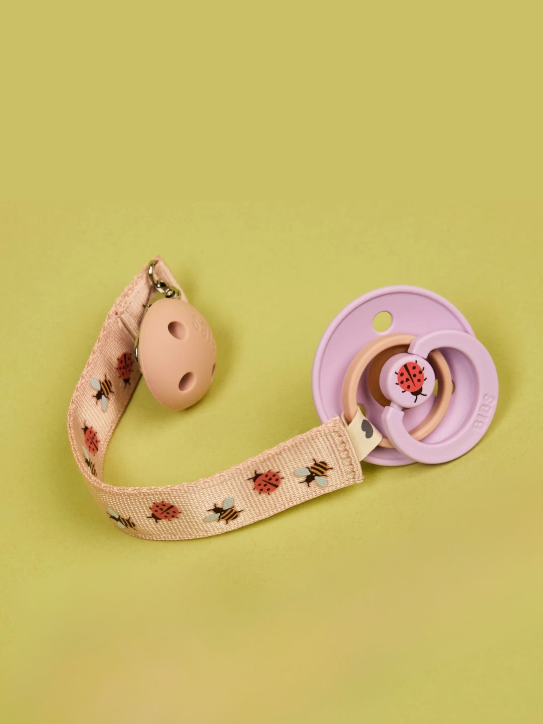 BIBS pacifier clip ribbon, Ladybug Bumblebee mix, BIBS lutikett ribbon