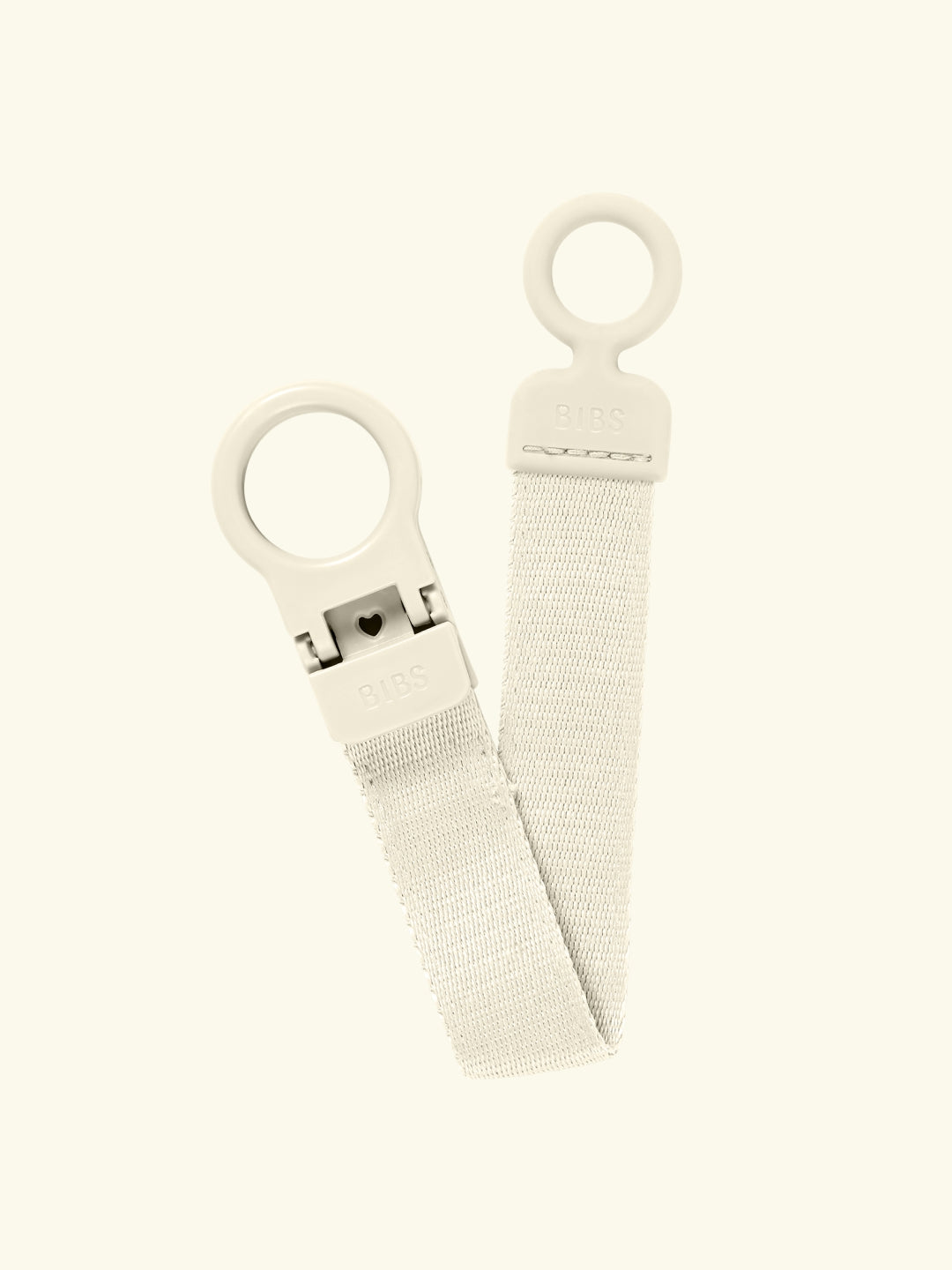 Bibs Loop Pacifier Clip, BIBS Loop lutikett aasaga, ivory