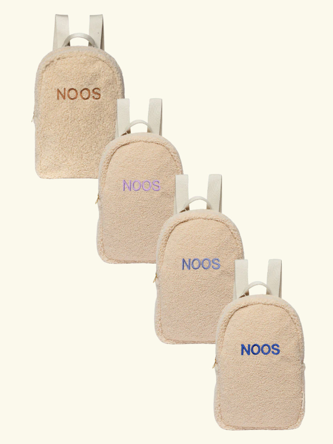 Studio Noos Personalized MINI Backpack - Ecru, Studio Noos nimeline midi-seljakott – värv Ecru, personaliseeritud seljakott, tikandite värvid