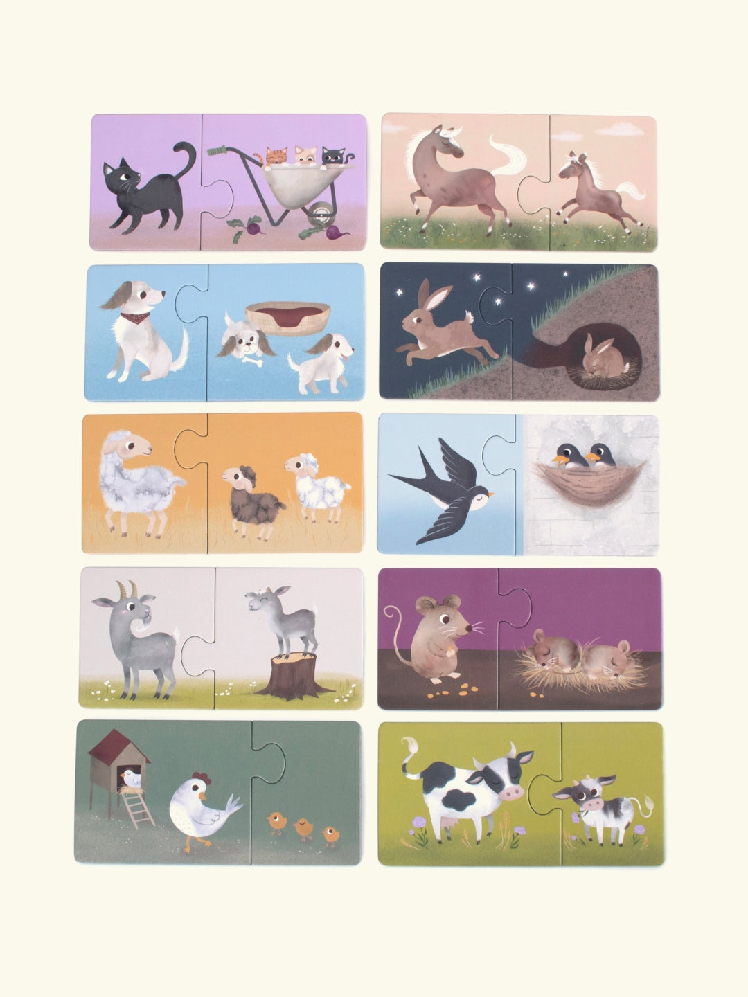 Filibabba parent and baby puzzle Farm animals, Filibabba emme ja loomapoja pusle taluloomad