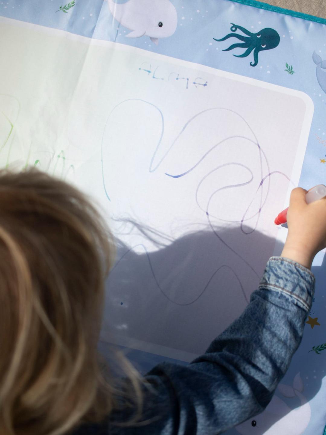 Filibabba Water Drawing Mat, Christian's Whale Tales, Filibabba veega joonistusmatt vaalateemaline