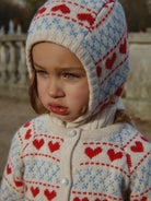 Konges Sløjd Belou Knit Balaclava, Konges Sløjd Belou kootud balaklava, mütssall, muster Hearts südamed