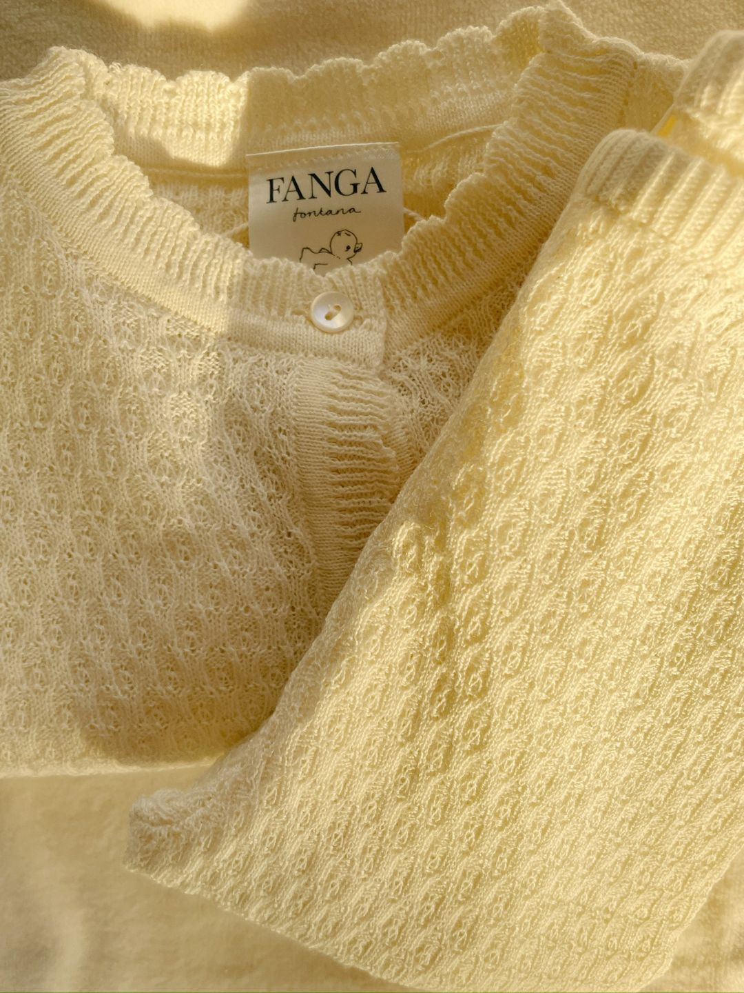Konges Sløjd Fanga Venti Pointelle Knitted gardigan and pants, Konges Sløjd Fanga kootud beebikampsun ja püksid