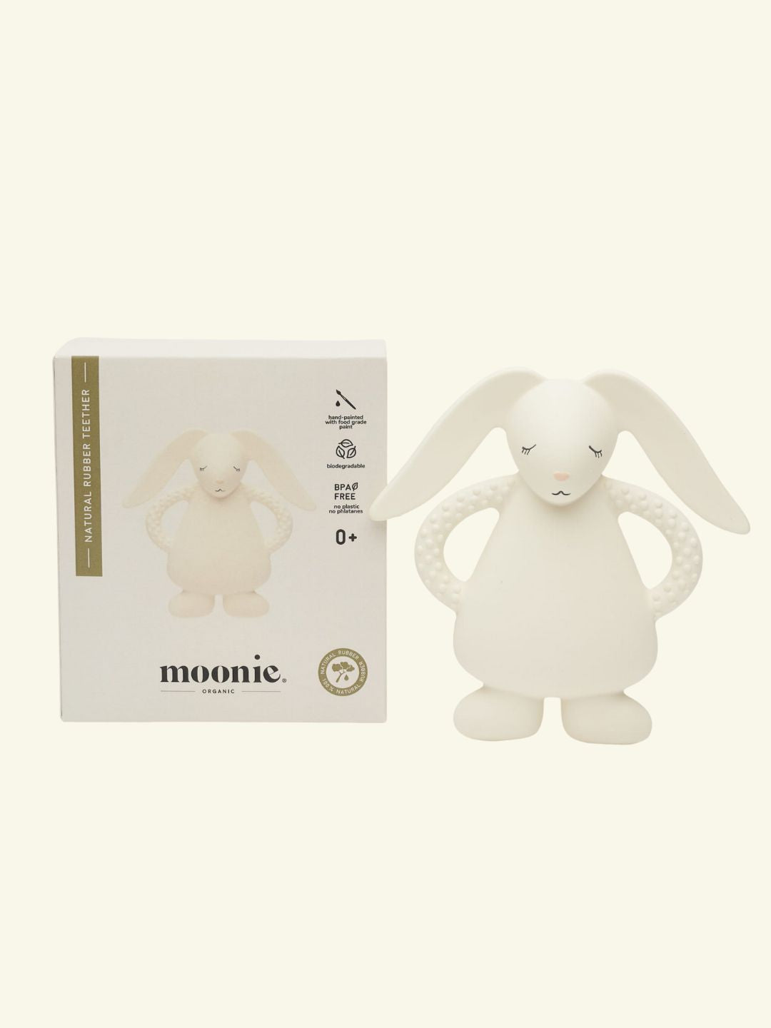 Moonie natural rubber teether Bunny, Moonie looduslikust kummist närimislelu Jänes, närimisrõngas, all-groups