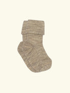 mpDenmark Wool Rib Baby Socks, meriinosokid, meriinovillased sokid, meriinovillasokid, Light Brown Melange