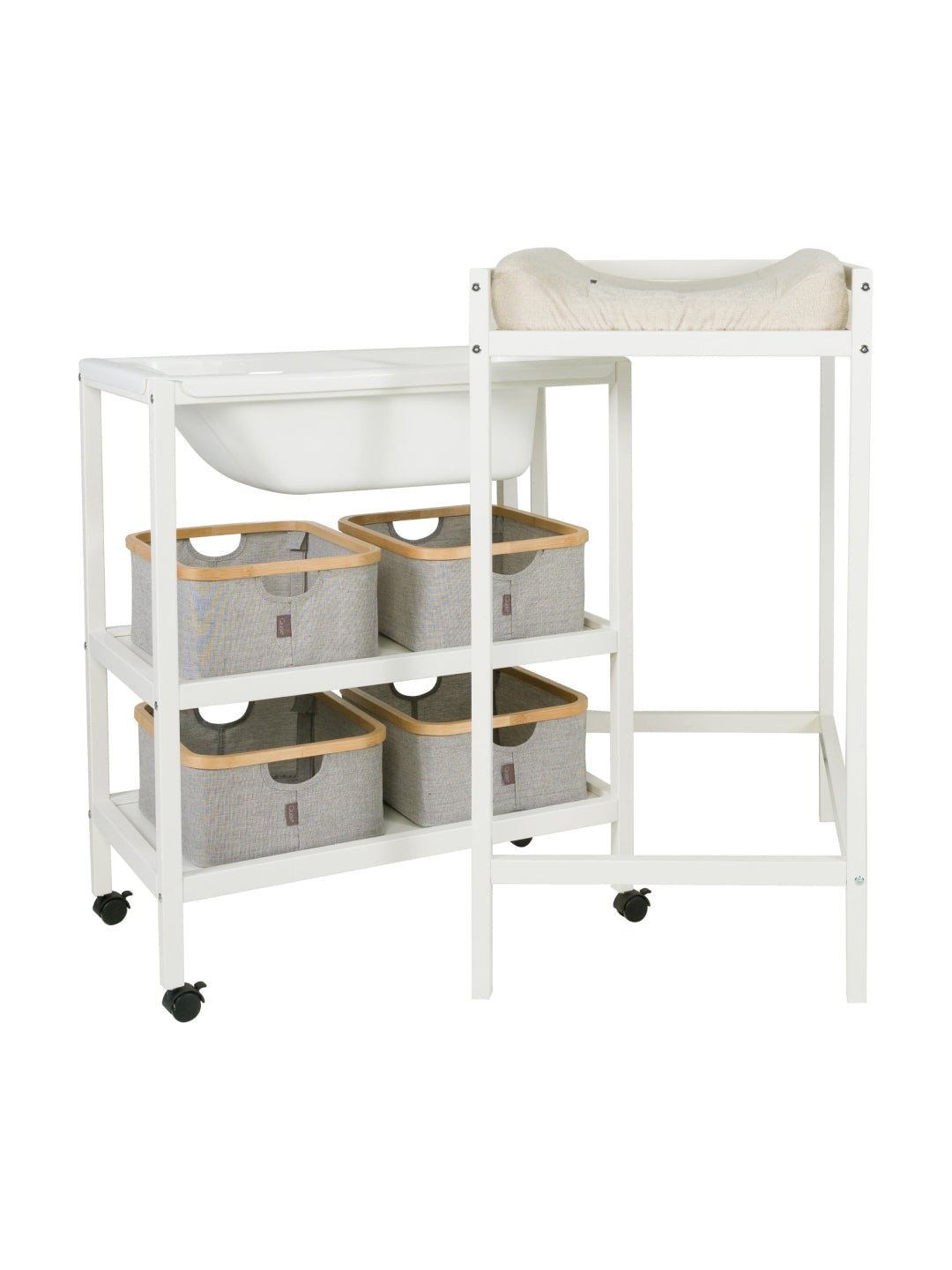 Quax changing table with bath Basic, Quax mähkimislaud vanniga Basic, White Valge, all-groups