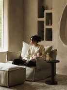 Quax Linen Lounger with Ottoman and Armrests, Quax linane diivantool imetamiseks koos jalatumba ja käetugedega