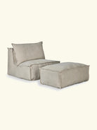 Quax Linen Lounger with Ottoman, Quax linane diivan koos tumba jalatoega