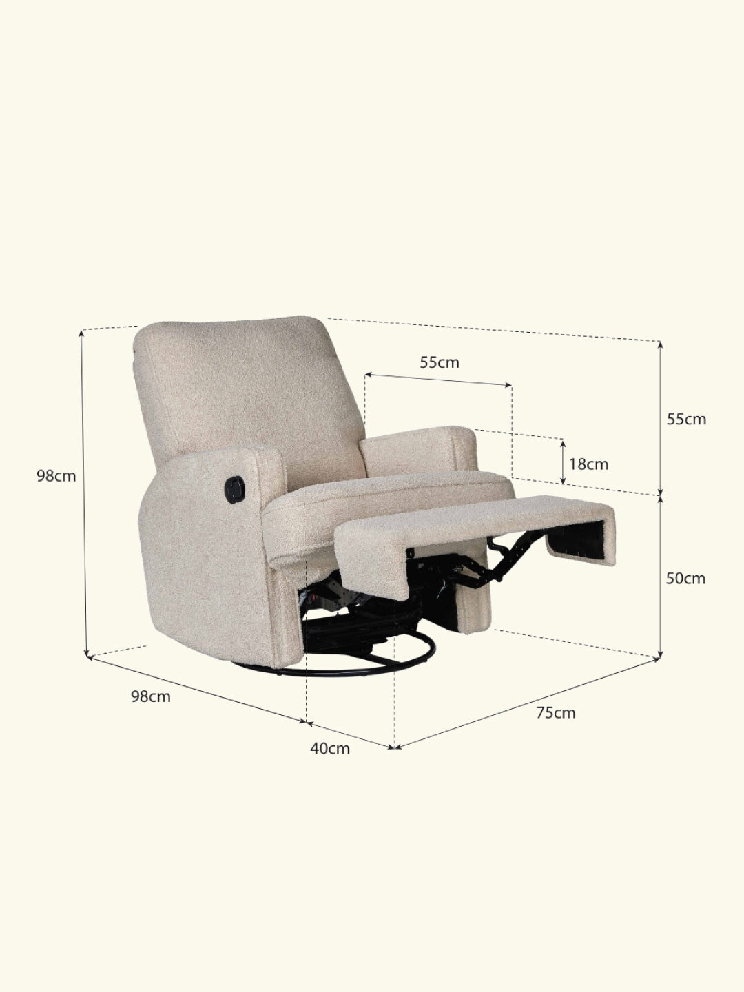 Quax Swivel & Gliding Recliner, Quax pöörlev ja kiikuv tugitool, imetamistool, all-groups