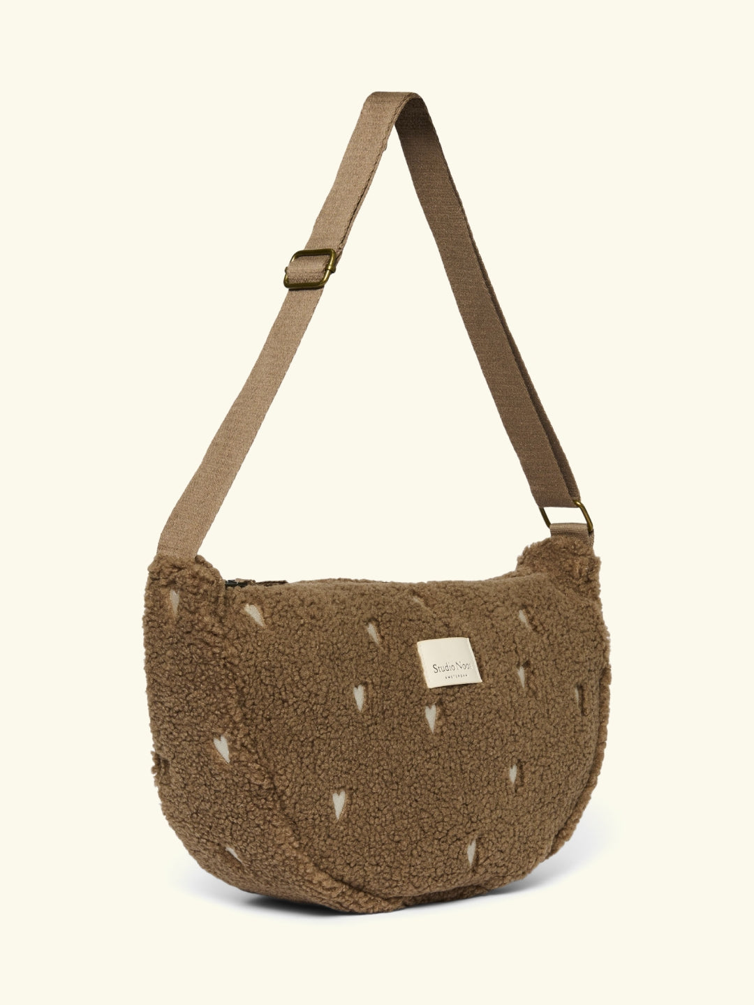 Studio Noos fanny pack brown with hearts, Studio Noos südametega kõhukott pruun