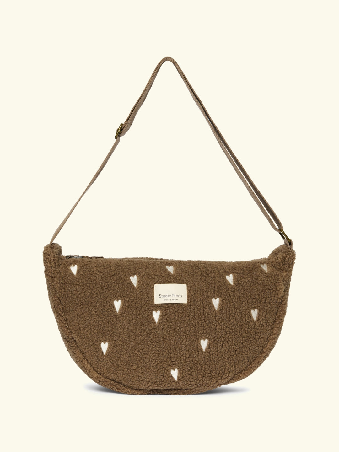 Studio Noos fanny pack brown with hearts, Studio Noos südametega kõhukott pruun