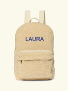 Studio Noos personalized midi backpack with front pocket Ecru, Studio Noos nimeline seljakott esitaskuga Ecru