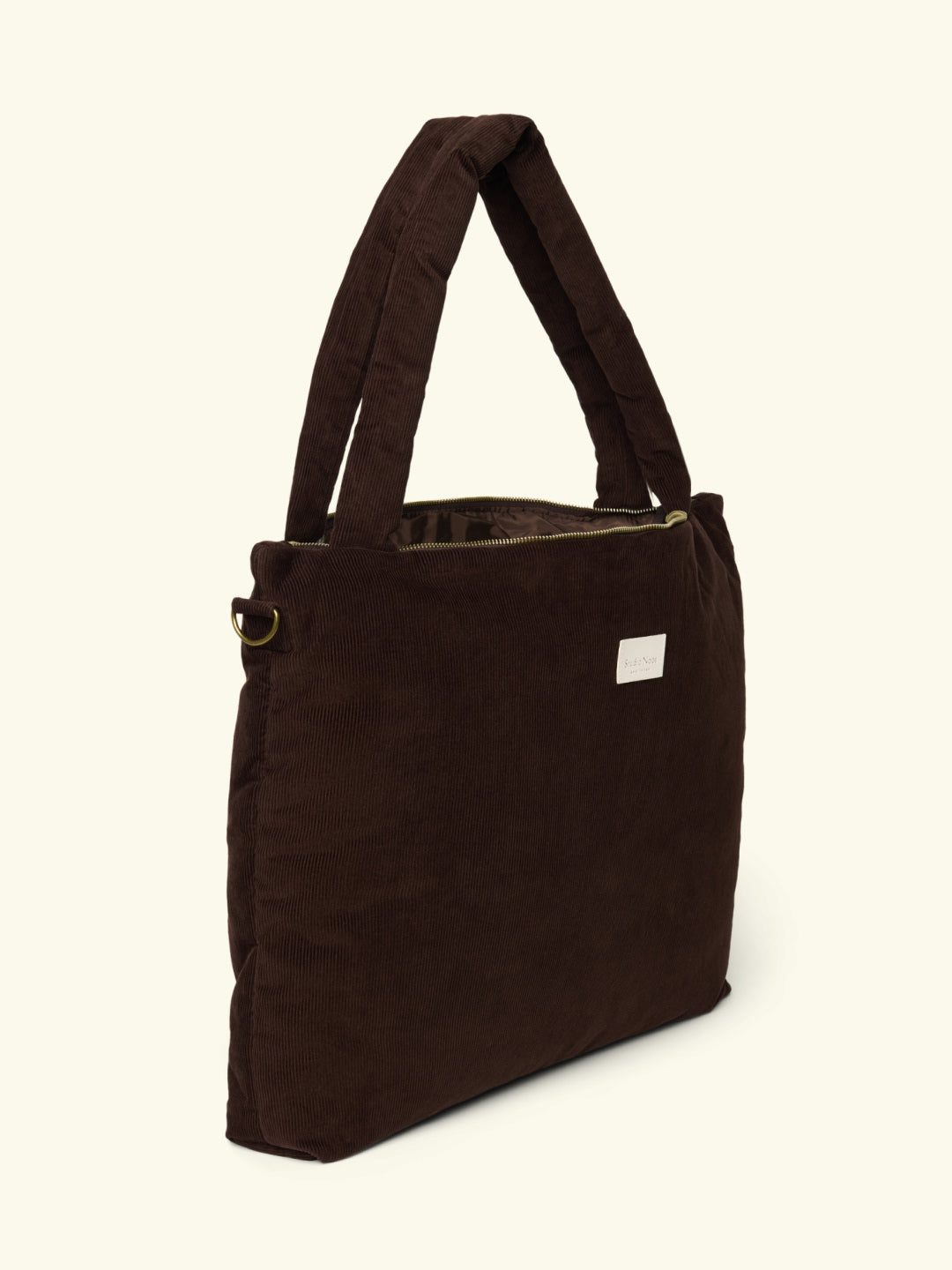 Studio Noos rib puffy diaper bag dark brown, Studio Noos velvetist mähkmekott, kärukott, tumepruun