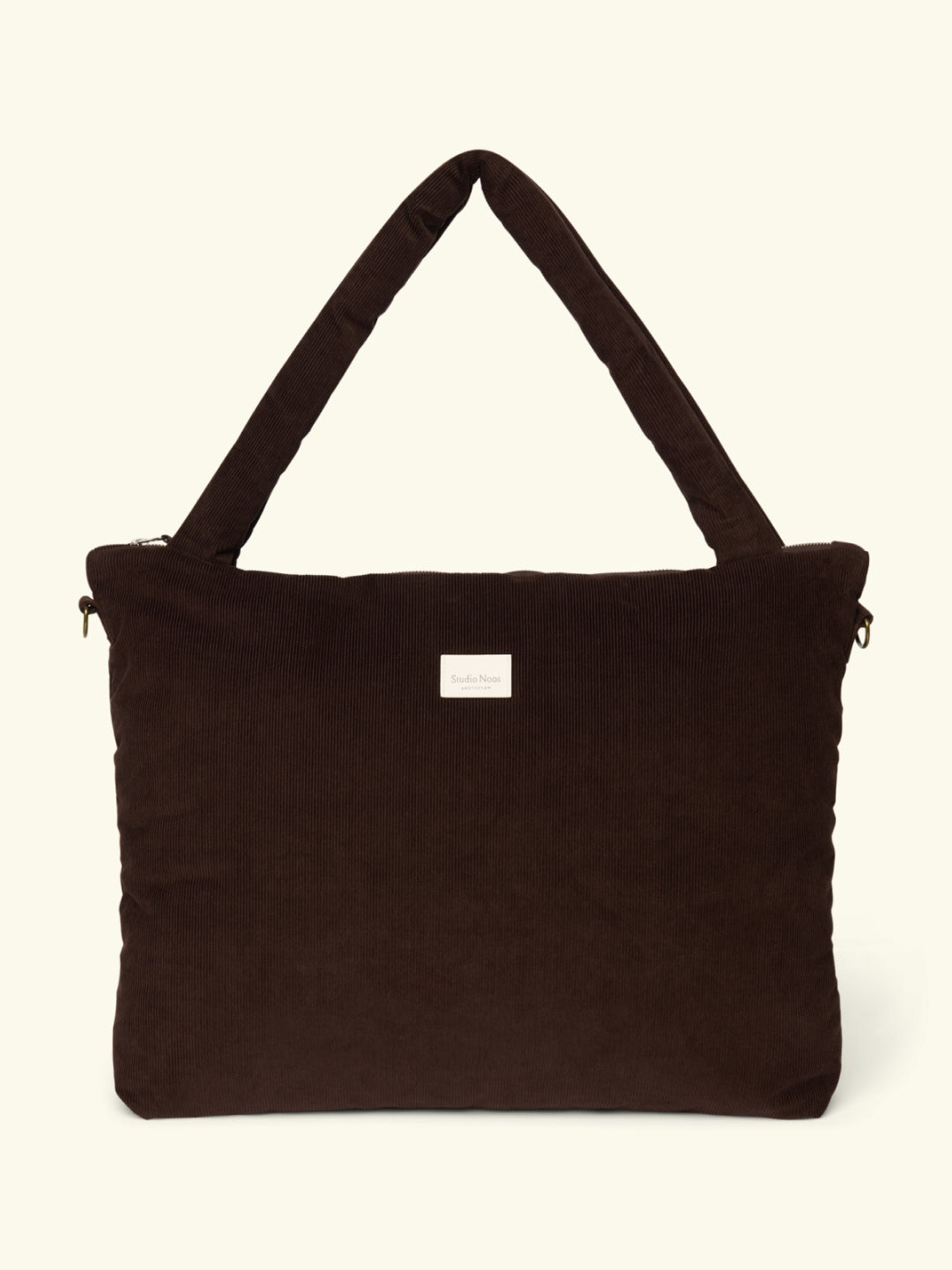 Studio Noos rib puffy diaper bag dark brown, Studio Noos velvetist mähkmekott, kärukott, tumepruun