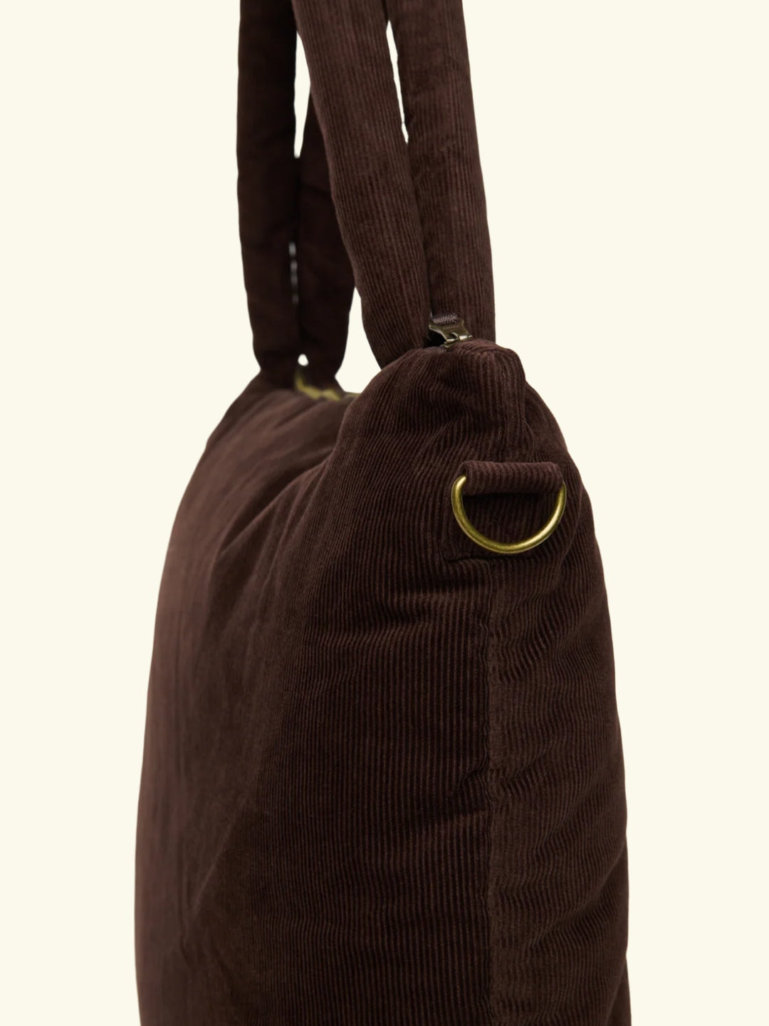 Studio Noos rib puffy diaper bag dark brown, Studio Noos velvetist mähkmekott, kärukott, tumepruun