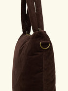 Studio Noos rib puffy diaper bag dark brown, Studio Noos velvetist mähkmekott, kärukott, tumepruun