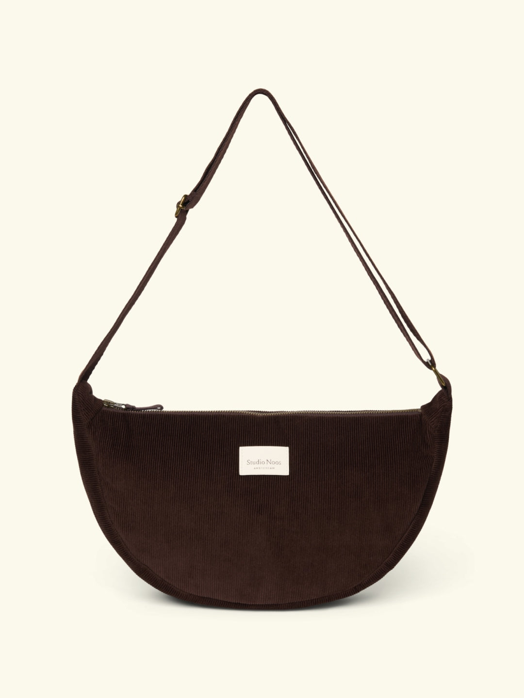 Studio Noos rib puffy fanny pack adult, dark brown, Studio Noos velvetkangast puffy fanny pack kott, tumepruun