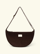 Studio Noos rib puffy fanny pack adult, dark brown, Studio Noos velvetkangast puffy fanny pack kott, tumepruun