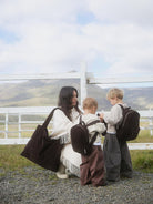Studio Noos rib puffy mom bag dark brown, Studio noos velvetist puffy mom bag, suur kott emale, tumepruun