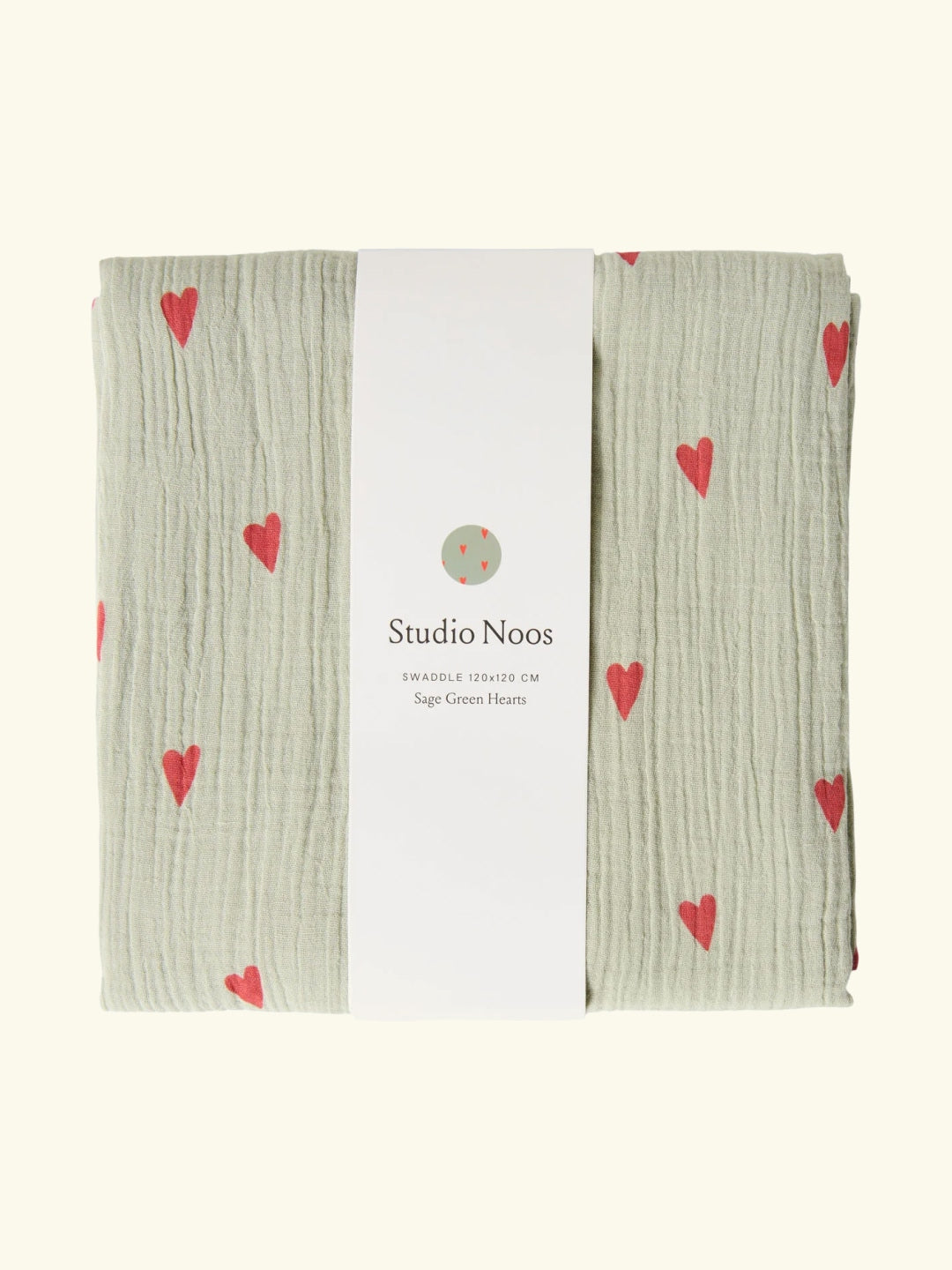 Studio Noos personalized muslin swaddle, Studio Noos nimeline musliintekk, sage green, all-groups