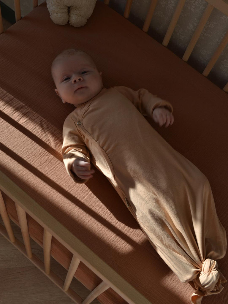 Babyluv Studio Bamboo Kimono Sleeping Gown Peachy Beige
