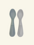 Atelier Keen Baby Silicone Spoons, silikoonist beebilusikad, Greige & Blue Clay, 2-pakk