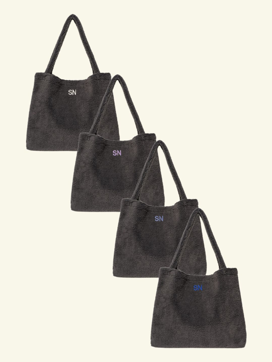 Studio Noos Personalized Mom-Bag - Dark grey, Studio Noos personaliseeritud Mom-Bag – värv dark grey, nimetähtedega teddy suur kott emale, erinevad tikandid